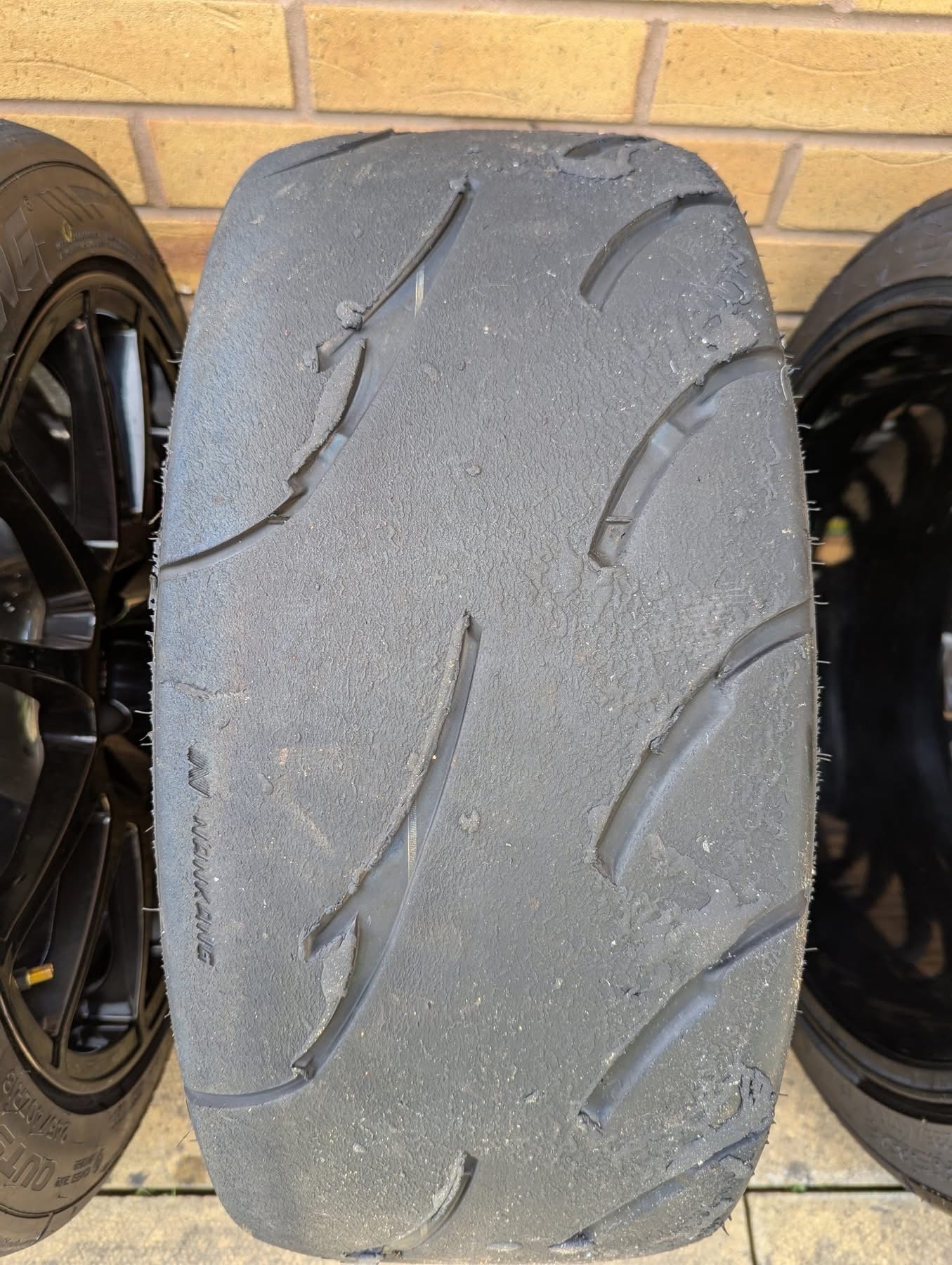 Set of 4 Evo Corse Sanremo 18" Track Wheels (Gloss Black) with Staggered Nankang AR1 Track Tires - Image 8