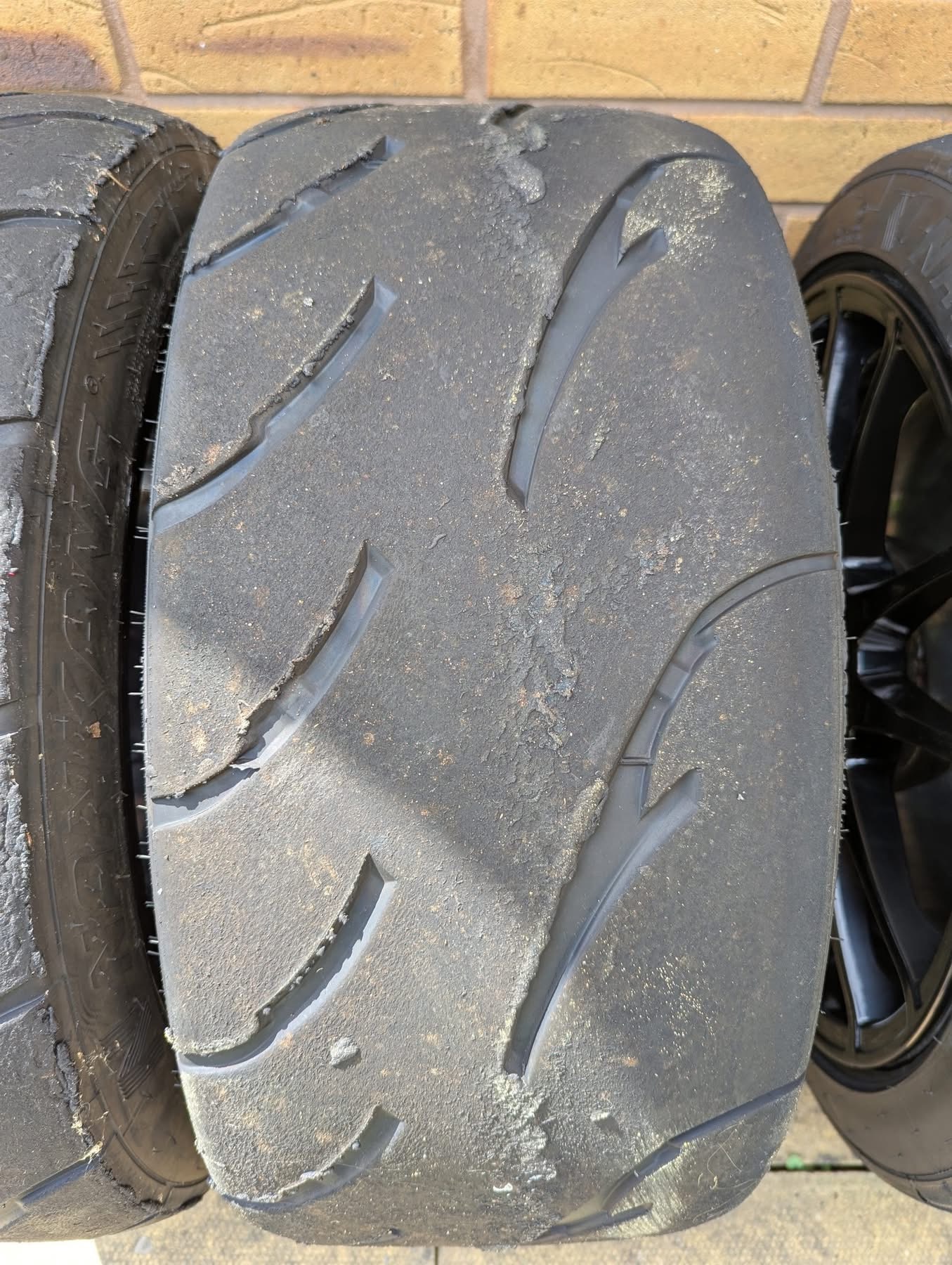 Set of 4 Evo Corse Sanremo 18" Track Wheels (Gloss Black) with Staggered Nankang AR1 Track Tires - Image 9